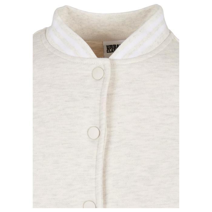 Blouson Femme - Urban Classics - College - Sportif - Grandes Tailles - Gris Clair/blanc
