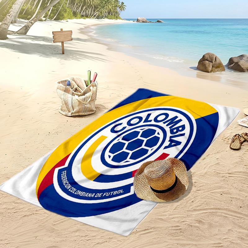 Asciugamano da Spiaggia Stampa Calcio Colombia Asciugatura Rapida Super Assorbente Morbido Asciugamano da Bagno per Nuoto Spiaggia Viaggio Souvenir Regalo