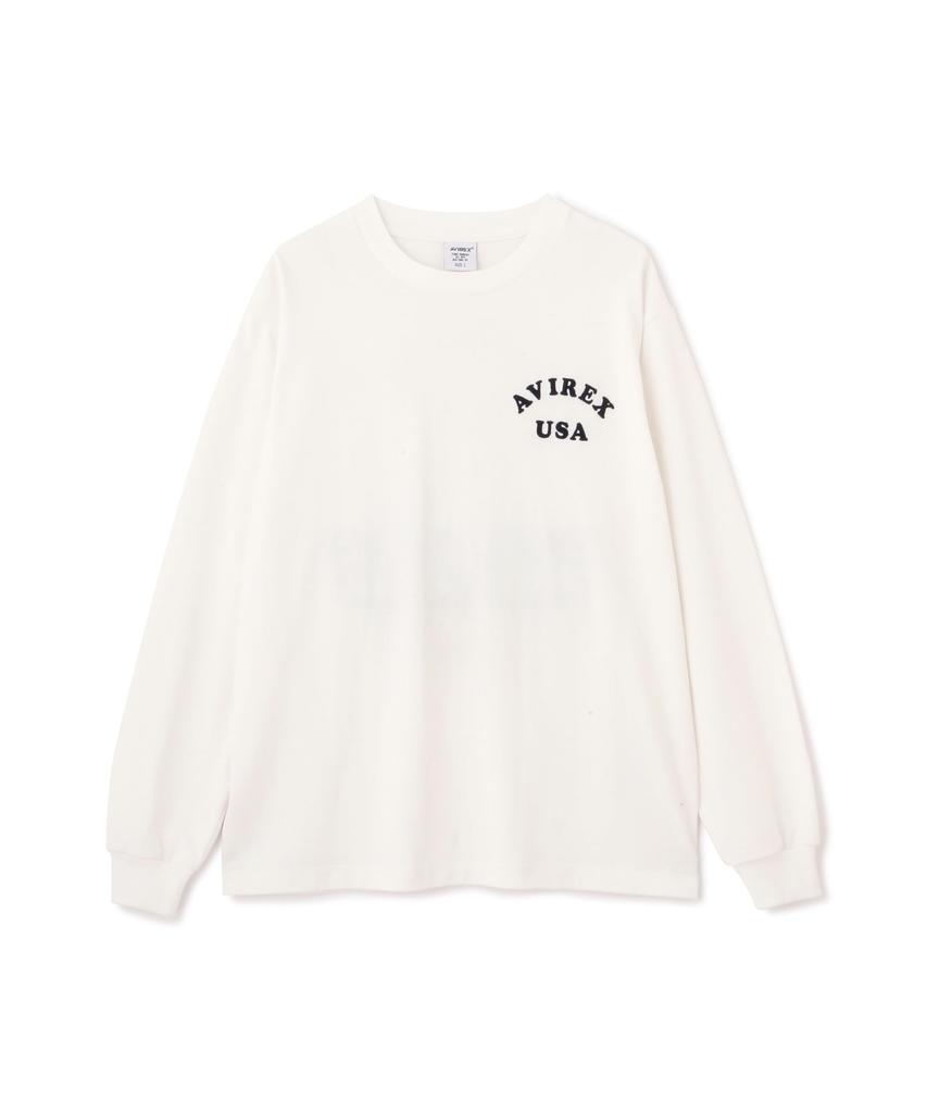 Avirex PEANUTS LONG SLEEVE FLYING Size T-SHIRT ACE, Men's, XL, 030, White, 783-4230035