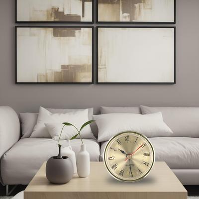 65mm Quartz Clock Replacement Insert with Roman Numbers Gold and Silver