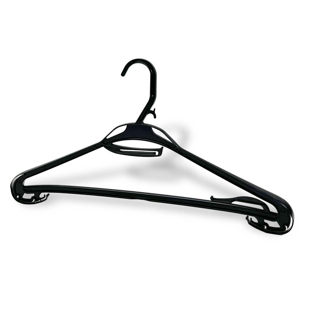 Oritani Large Hanger Kawarunger 50cm Black Made in Japan Suit Uniform Plastic Hanger Wide 44cm 47cm (20-pack)