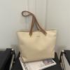 Women Large Capacity Tote Bag, Minimalist Contrast Handle Shoulder Handbag, Daily Commuter Top Handle Purse
