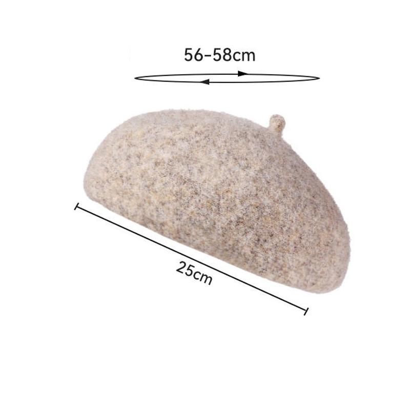 Kaschmir Baskenmütze Damen Herbst Winter Warme Strickmütze Malermütze