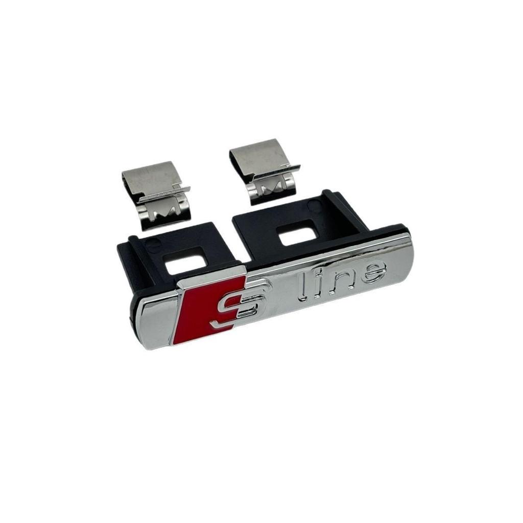 Metal S-line Car Emblem: Durable with Stainless Steel Grille Clips