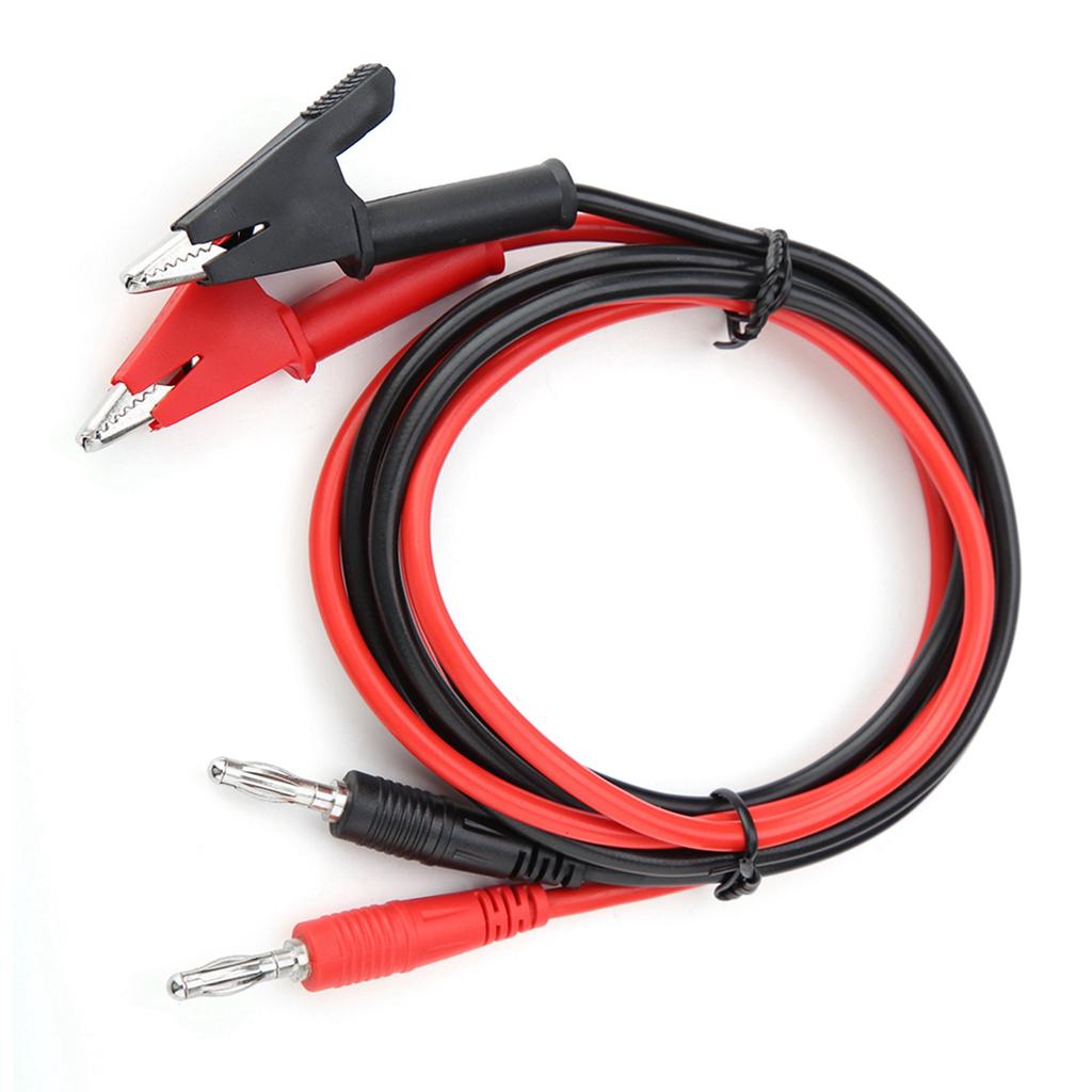 P1040  2Pcs Silicone Banana Plug Crocodile Clip Test Probe   Testing Cables