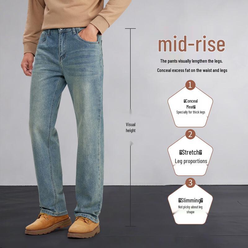 Montagut Men's Straight-Leg Elastic Comfort Jeans