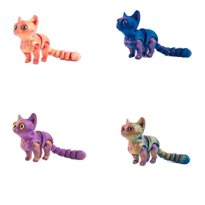 NEW 3D Printed Cat with Multiple Movable Joints for Home Accessories Decor Desk Decoration Children's Gifts Figurine