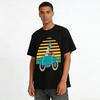 Skeleton Rider With Surfboard Retro Casual Short Sleeve Tee Pure cotton T-shirt