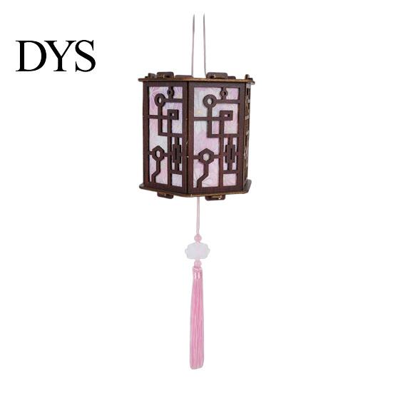 Chinese Lantern Making Kit DIY Vintage Palace for Kids, Style Wooden Frame Traditional Brocade Crafts, Material Set Mid-Autumn Festival Celebration