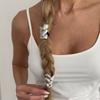 Zinc Zinc Alloy Metal Braid Rubber Band Elastic Hair Scrunchie Unique Ponytail Hair Rope  Women