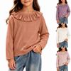 Girls Lace Collar Long Sleeve Top Casual Pullover Shirt for Everyday Wear