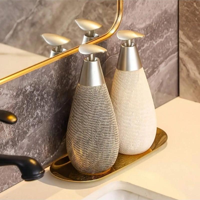 Yaratıcı Retro Stil Seramik Basmalı Sabunluk Pompalı, El Sabunu Şişesi, Banyo, Mutfak ve Tuvaletler İçin Uygun