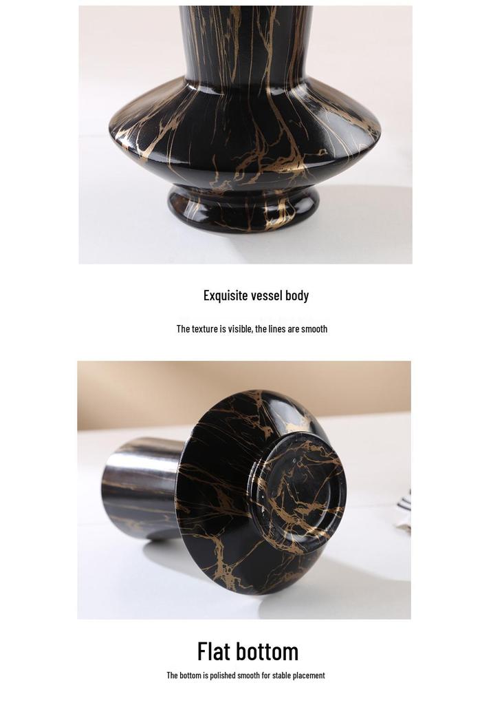 Modern Wabi-Sabi Marble Vase - Minimalist Decor for Home or Hotel
