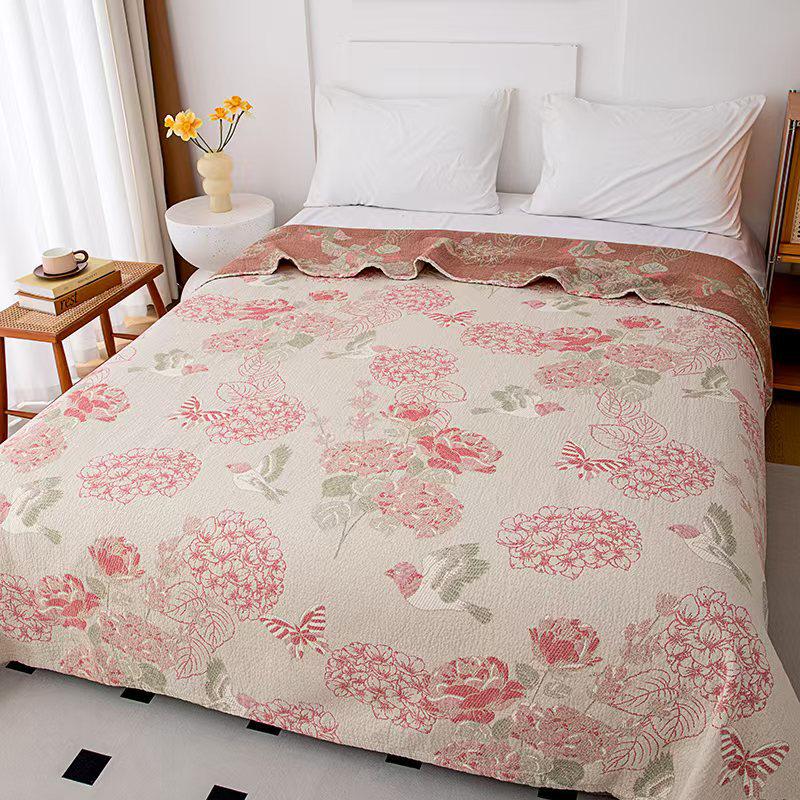 Customizable Pure Cotton 4-Layer Gauze Jacquard Blanket - Perfect New Year Gift