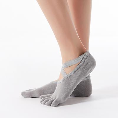Damen Sommer Dünne Fitness Übung Yoga Pilates Silikon Atmungsaktiv Rutschfest Fünf-Zehen-Socken