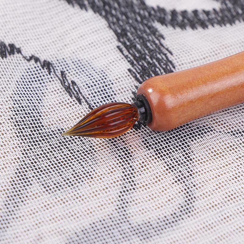 Wooden Pole Glass Dip Pen Fountain Pen Line Pen Art Writing Comics Illustration/Watercolor Painting Art Supplies