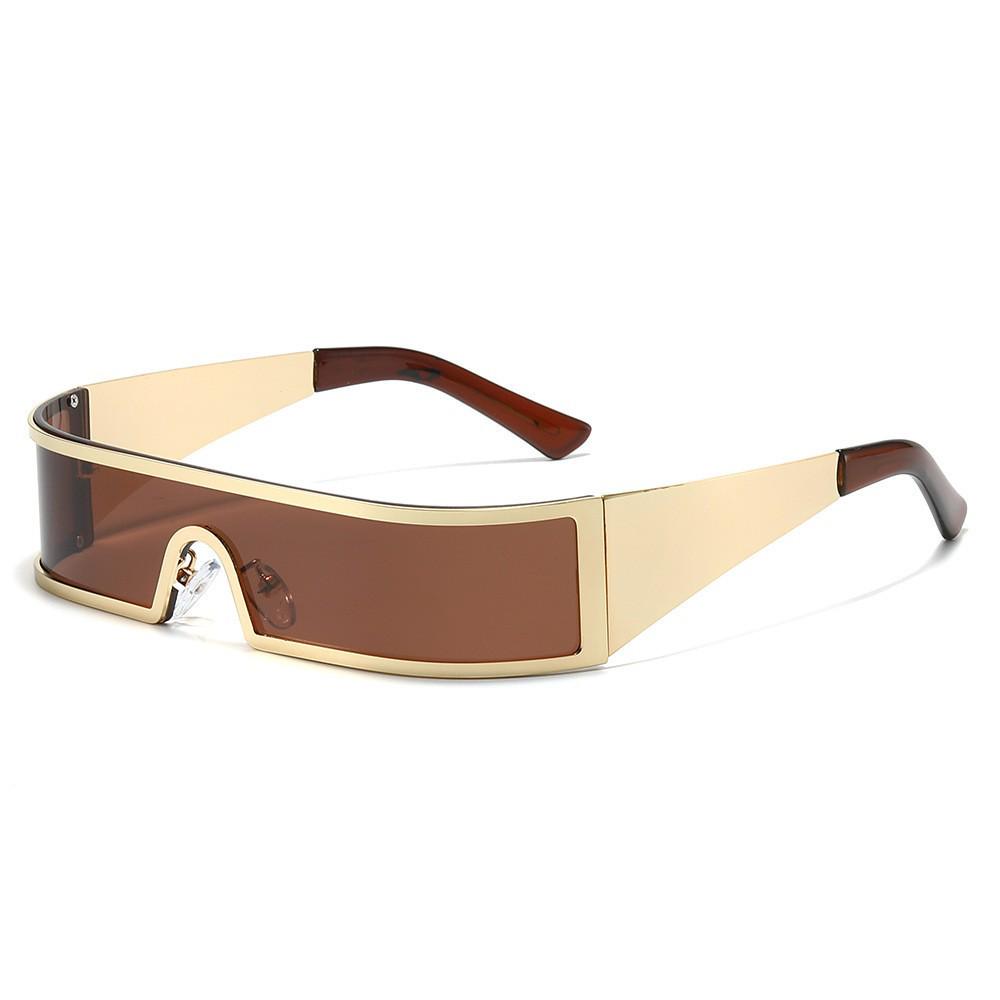 Futuristic Integrated Mirror Design Sunglasses – Trendy European & American Street Style Sun Protection.
