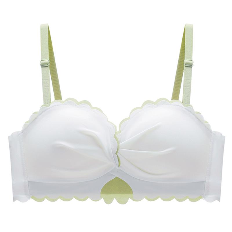 No steel ring, thickened, gathered and closed breast adjustment type, anti-sagging thin strapless bra set.