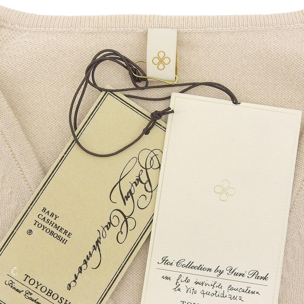 TOYOBOSHI Cashmere100 Women's V-Neck Knit Top, Light Beige, 1 (Product Code: 08IT-BC0001) Tops 1 Light beigeUsed