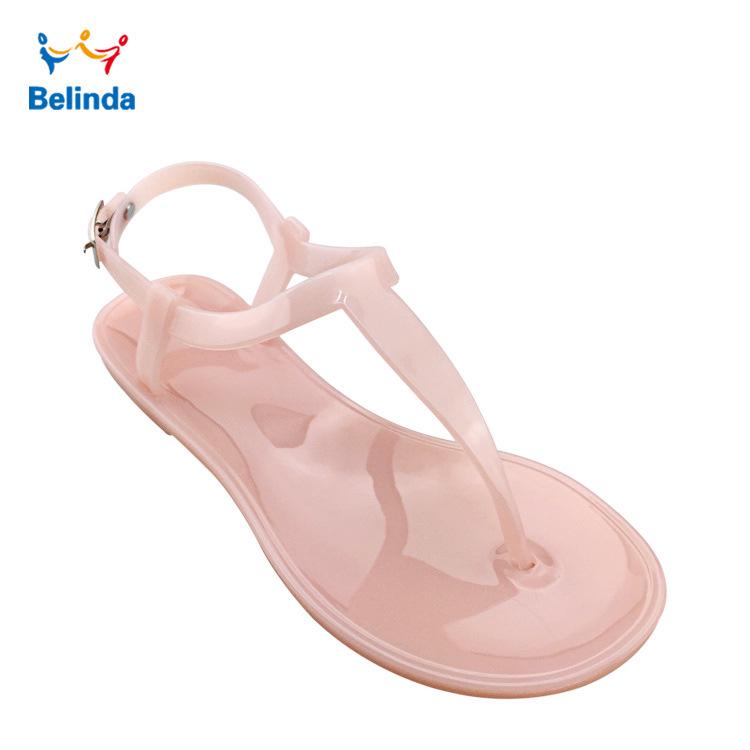 Sandali bassi da donna in PVC con cinturino a T in gelatina - Moda estiva