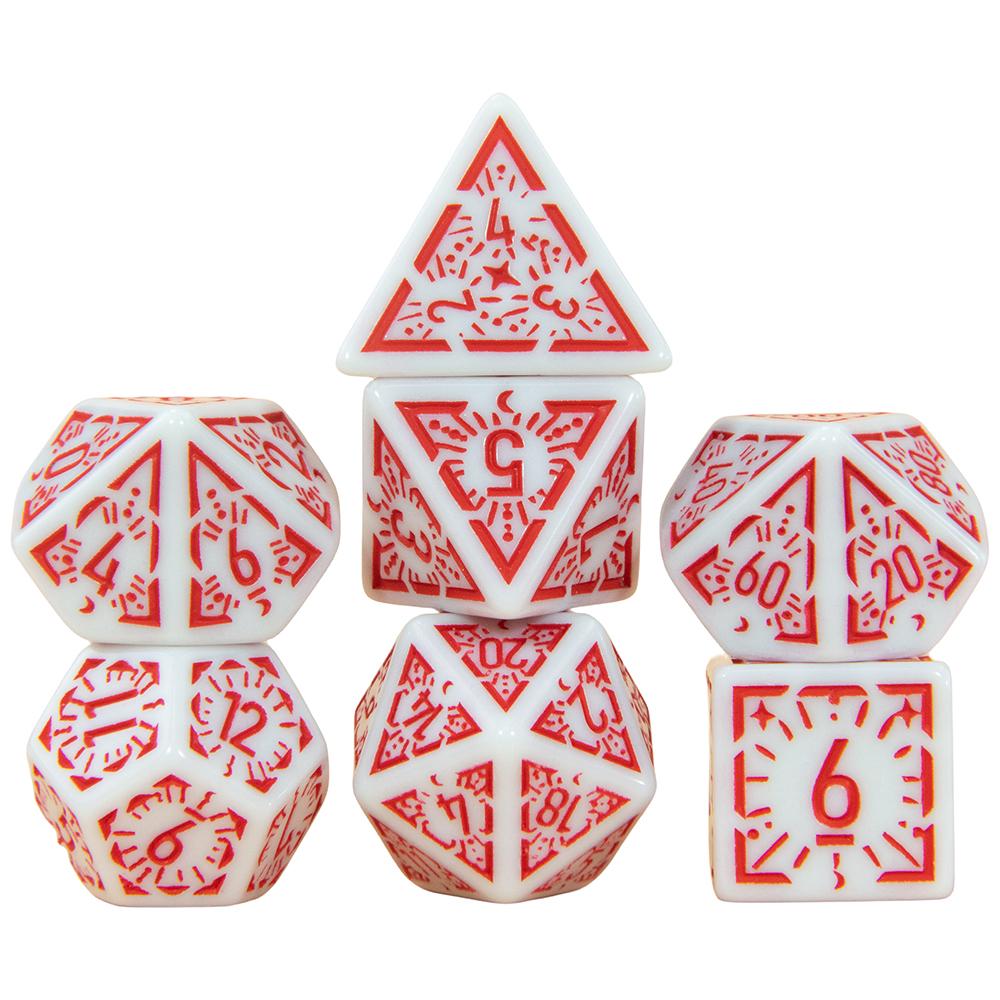 DND Polyedrisches Würfelset 7-tlg. D4-D20, Erstaunliche gravierte Spielewürfel für Souvenir-Unterhaltung RPG-Brettspiel