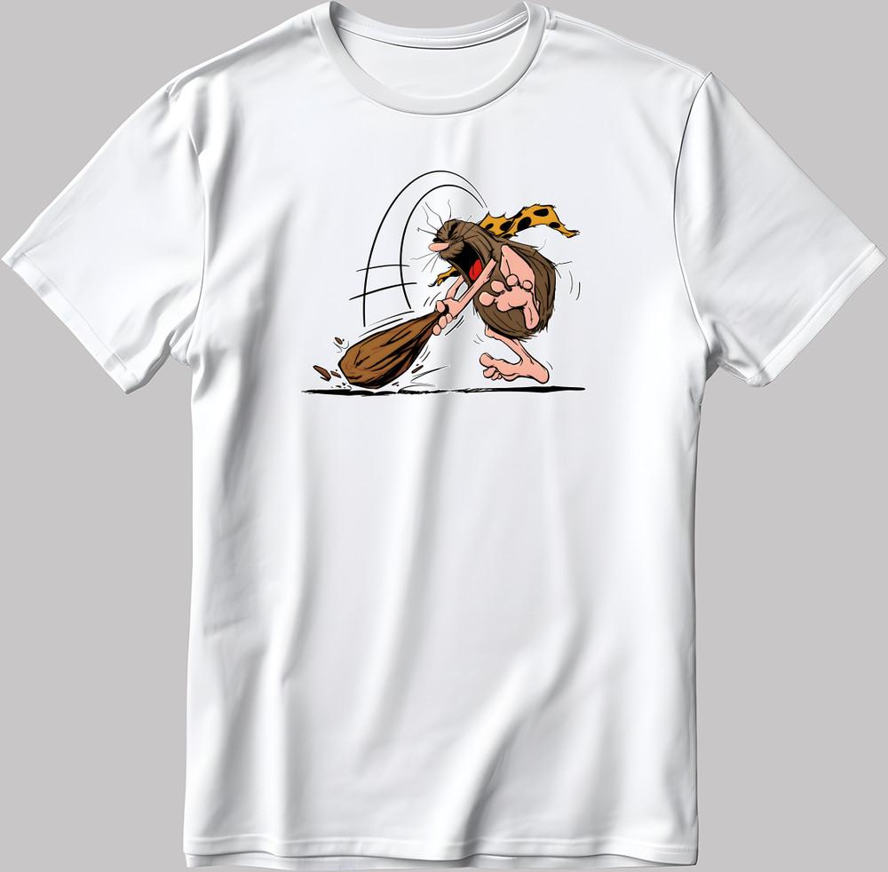 Captain Caveman Funny Short Sleeve White-Black MenWomen T Shirt Unisex T-Shirt L