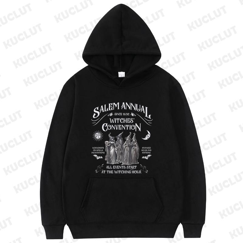 

Толстовки Салемская ведьма для женщин Винтажные забавные толстовки на Хэллоуин с длинным рукавом Трендовые графические толстовки для жуткого сезона Ретро толстовка 3XL