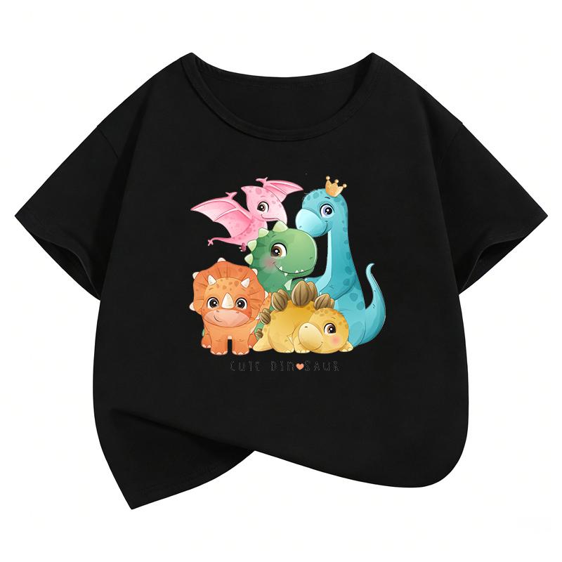 Funny Dinosaur Printed TShirt T Shirt Girls Boys Kids Summer Graphic Short Sleeve Tops TShirts Cute Girls Clothing