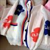 Blue Acrylic Knit V-Neck Letter Flower Casual Women's Cardigan Sweater Single Breasted Cardigan Women Clothing Thick Winter