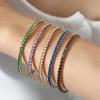 Colorful Elastic Zircon Bracelet: 18K Gold-Plated Titanium Steel, Versatile & Elegant for Women