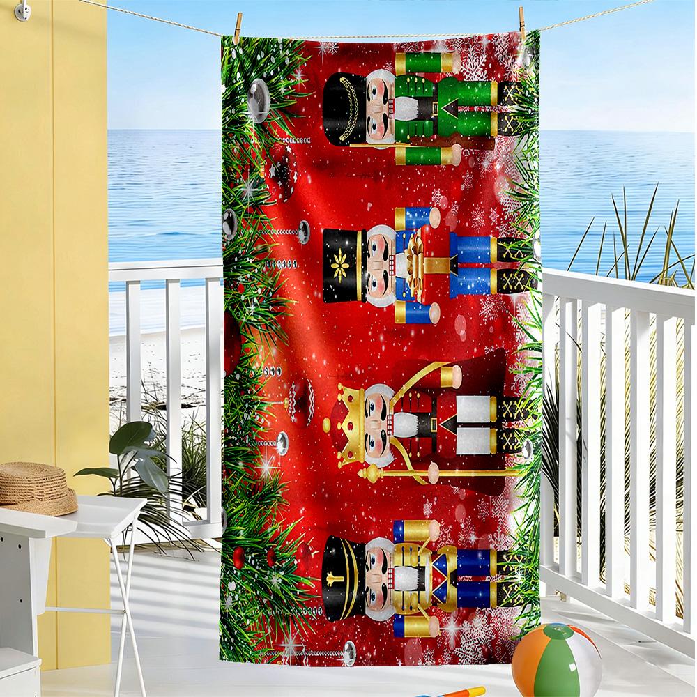 Christmas Beach Towel Super Soft Microfiber Quickdry Fabric Comfortable Lightweight