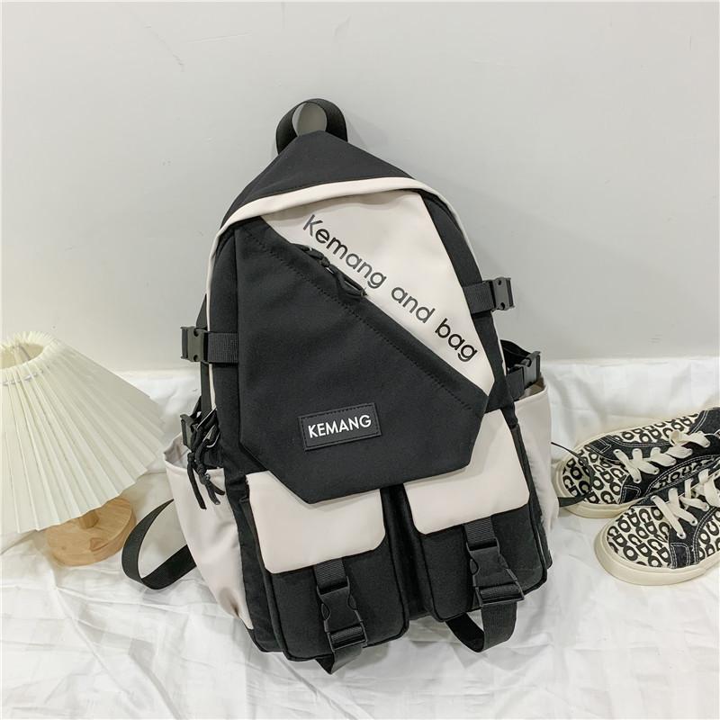 School Bag Female Large Capacity Japanese Junior High School High School Student Backpack Color Matching Tooling Backpack
