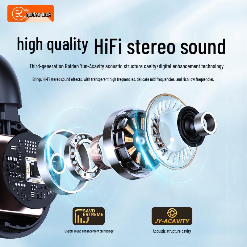 2024 Air Conduction Sports Bluetooth Earphones, Wireless In-Ear, Over-Ear Clip, Unisex Design