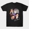 Men Black Print T-shirt Norm Macdonald Moon Aesthetic No-Cut Transfer Paper Print Cotton Tshirt