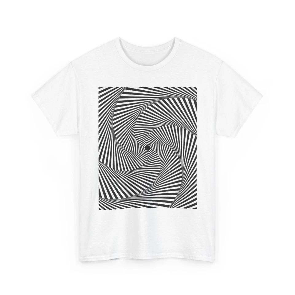 Футболка с оптической спиральной иллюзией | Черно-белая геометрическая футболка, Крутая вращающаяся футболка 3XL