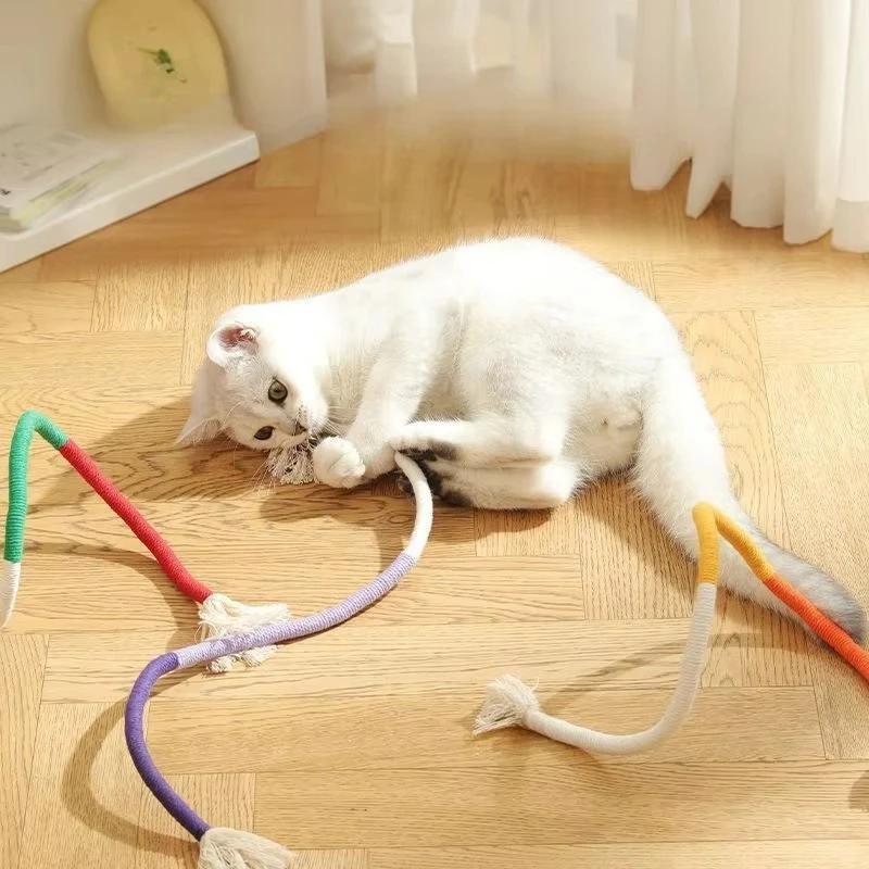 Cat Chew Toys Interactive Molar Cotton Rope Toys Silvervine Cat Teaser Toy Clean Mouth Kitten Play Toy Pet Supplies Accessories