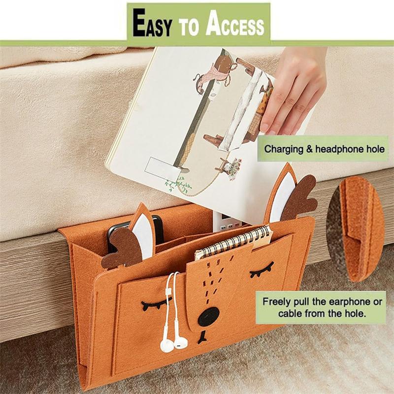 1Pc New Animal Bedside Hanging Organizer Storage Bag Felt Sofa Sorting Pocket Pouch