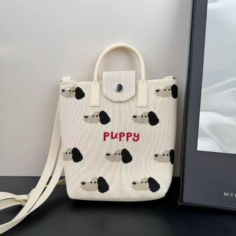 Premium new cute cartoon knitted mobile phone bag adjustable messenger handbag niche versatile dopamine bag