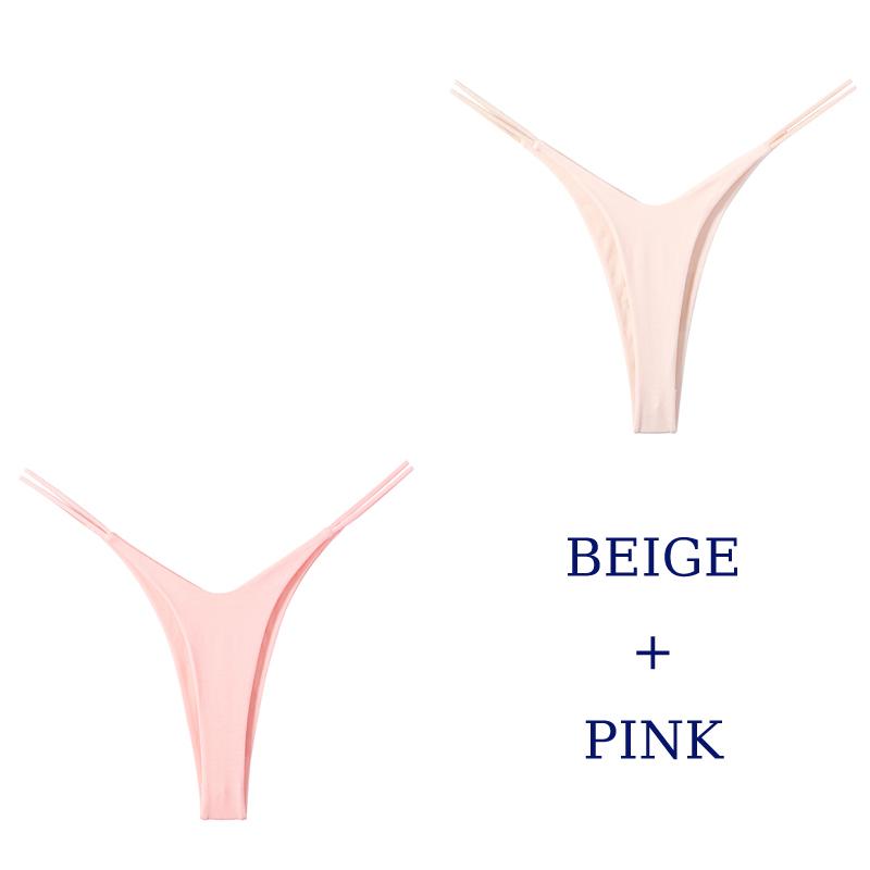 CINOON 2PCS/Set Women Sexy Low Waist Thong Pantie Seamless Thin Rope Underwear Female G String Lingerie Temptation Bikini