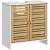 Bathroom Sink Cabinet 2 Doors Adjustable Shelf Storage Cupboard For Washbasin 60x30x60 Cm White Bamboo