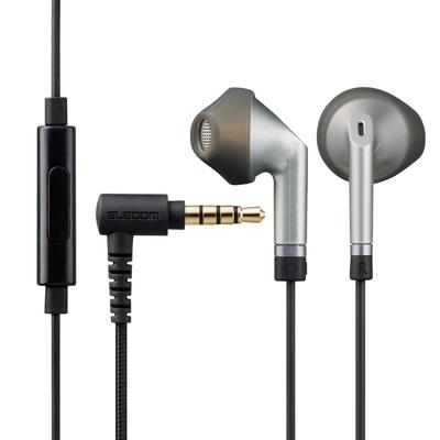 ELECOM Stereo Kulaklık İç Kulak Tipi Mikrofonlu Hızlı Müzik FS10I Ağır Hizmet Tipi Kablo Gümüş 3,5 mm 13,6 mm EHP-FS10IMSV