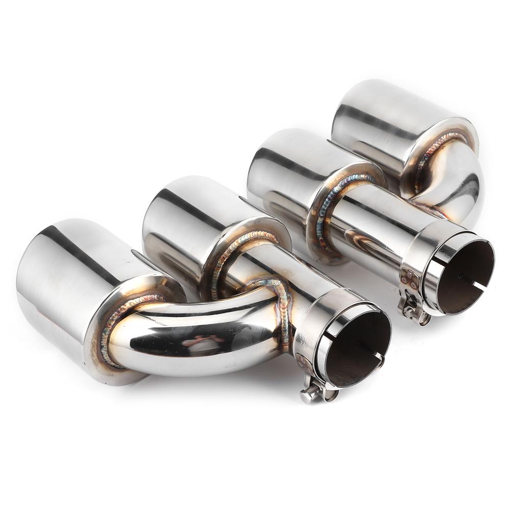 Stainless Steel Exhaust Pipe Tips 4 Outlet Tail Throat Bevel Mouth Fit for A4 A5 A6 A7 S4 S5 S6 S7