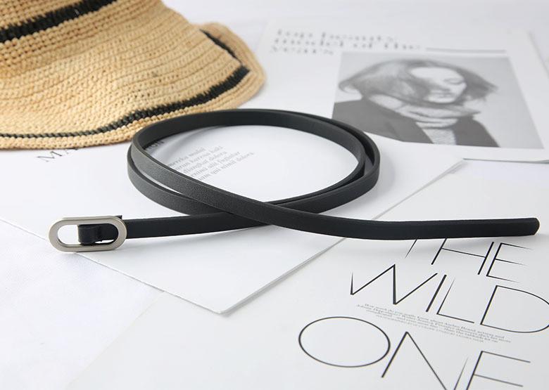 Minimalist Faux Leather Belt For Women And Men With Round Alloy Buckle For Casual Wear