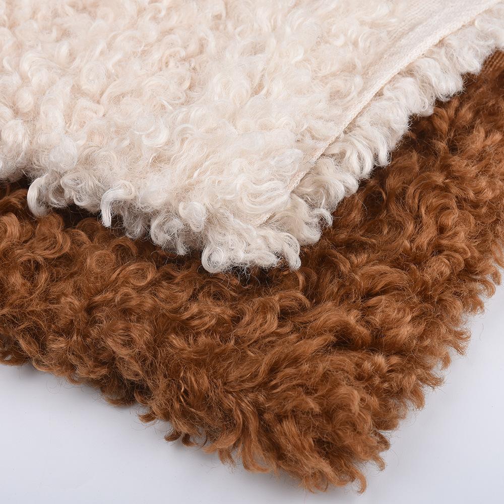Hot Sale 100% Polyester Curly Faux Fur Long Pile Sherpa Fleece Fabric for Garment Toys Winter Hats & Scarves-Girls