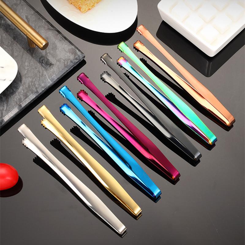 Stainless Steel Kitchen Food Tongs Non-Slip Ice Clip with Teeth BBQ Pastry Baking Clamp Tools Kitchenware Cooking Utensils
