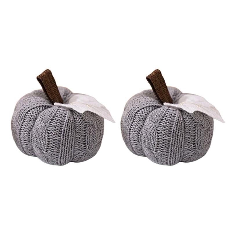  Soft Fabric Fall Harvest Decoration Knit Pumpkins Seasonal Table Decoration