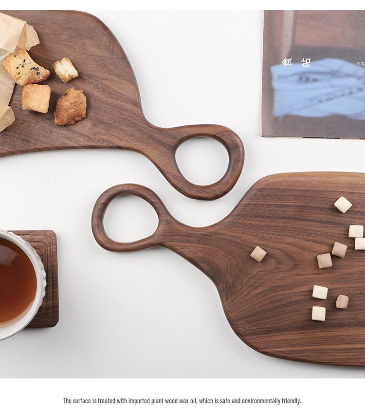 Black Walnut Chopping Board: Couple Leaning Style for Steak, Bread, Baby Food & Fruit - Solid Wood Household Cutting Board
