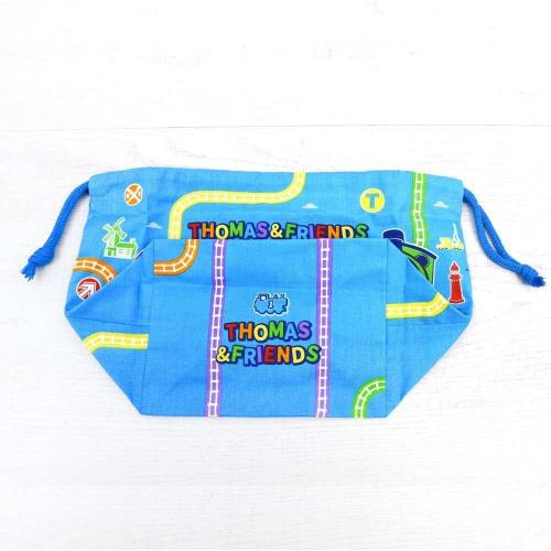 OSK Thomas the Tank Engine Drawstring Lunch Bag, Made in Japan, Stylish, Cute, Simple, Easy to Use, Easy to Access, Unisex, for Kids and Elementary Sc