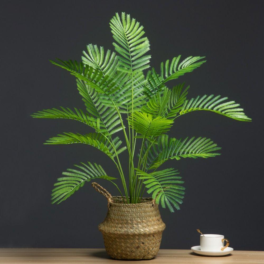 Large Artificial Palm Tree Tropical Fake Plants Green Plastic Palm Leafs Big Monstera Tree Branch For Home Garden Decor