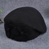 Elegant British Style Double Flower Woolen Beret Hat Ladies Winter Wool Felt Hat Airline Stewardess Cap